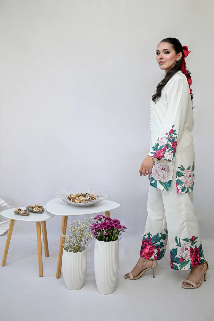 VERONICA Digital Printed Premium Silk 2Pc Stitched Dress.