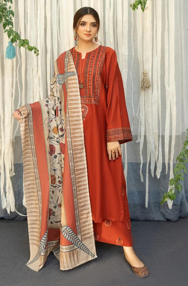AYAT EMBROIDERED 3-PIECE WITH SHAWL Stitched Dress.