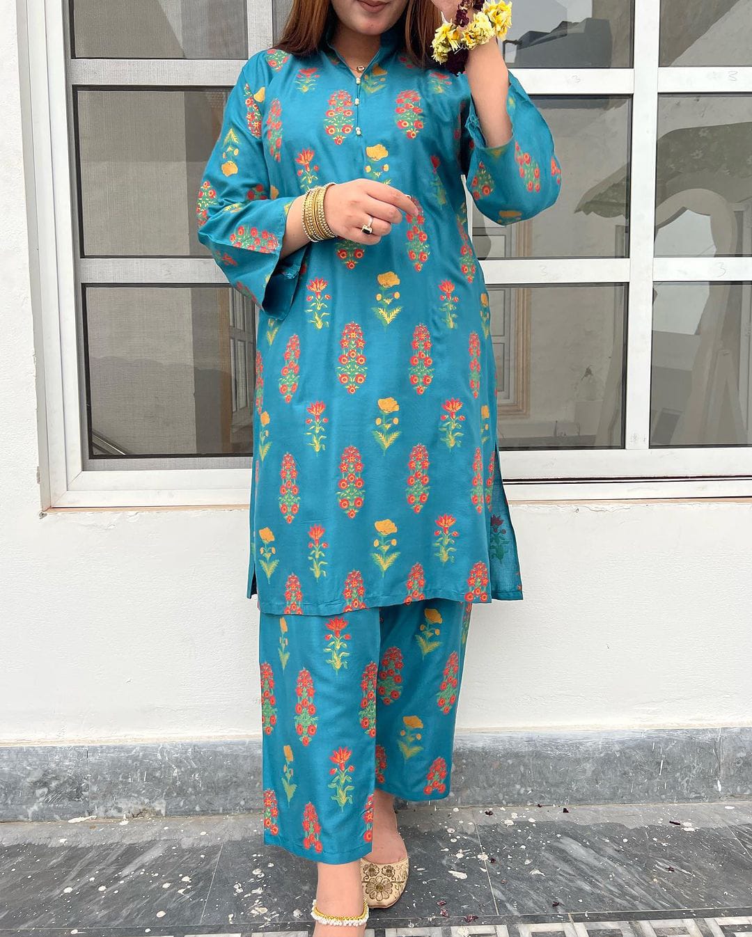 RANG RASIYA Flower Print 2pc Stitched Dress