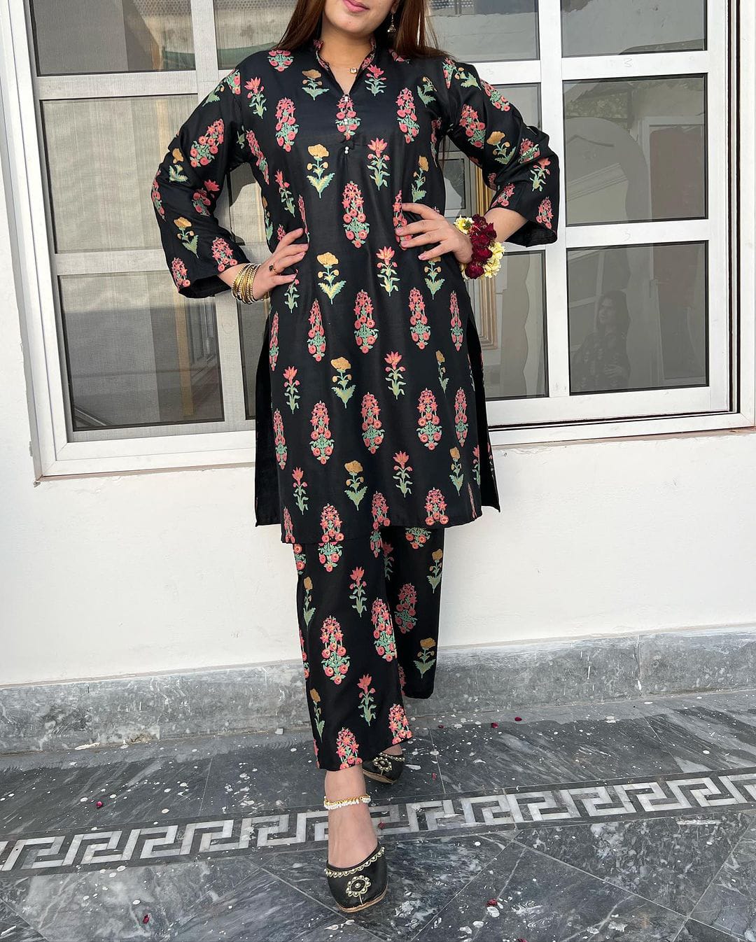 RANG RASIYA Flower Print 2pc Stitched Dress