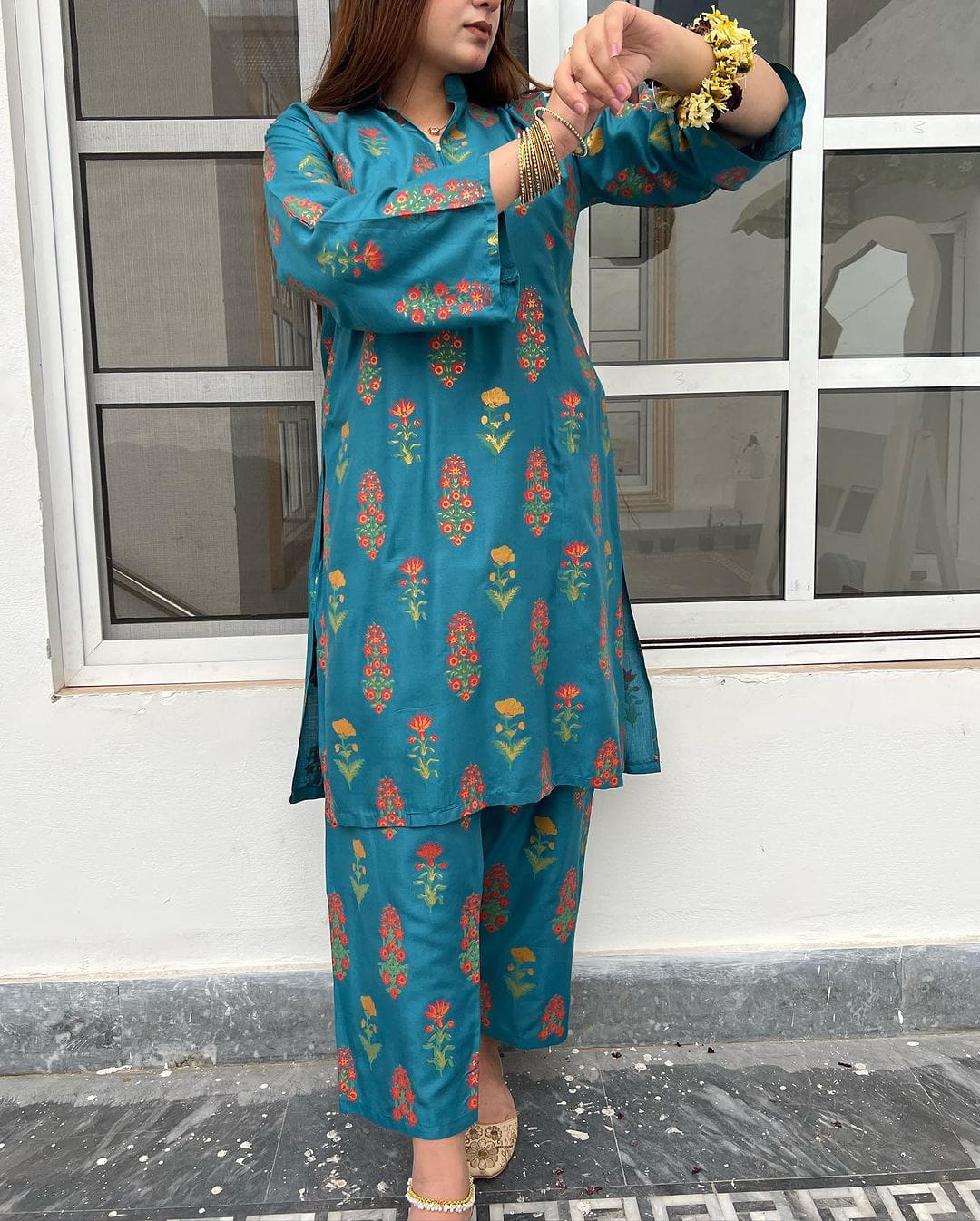 RANG RASIYA Flower Print 2pc Stitched Dress
