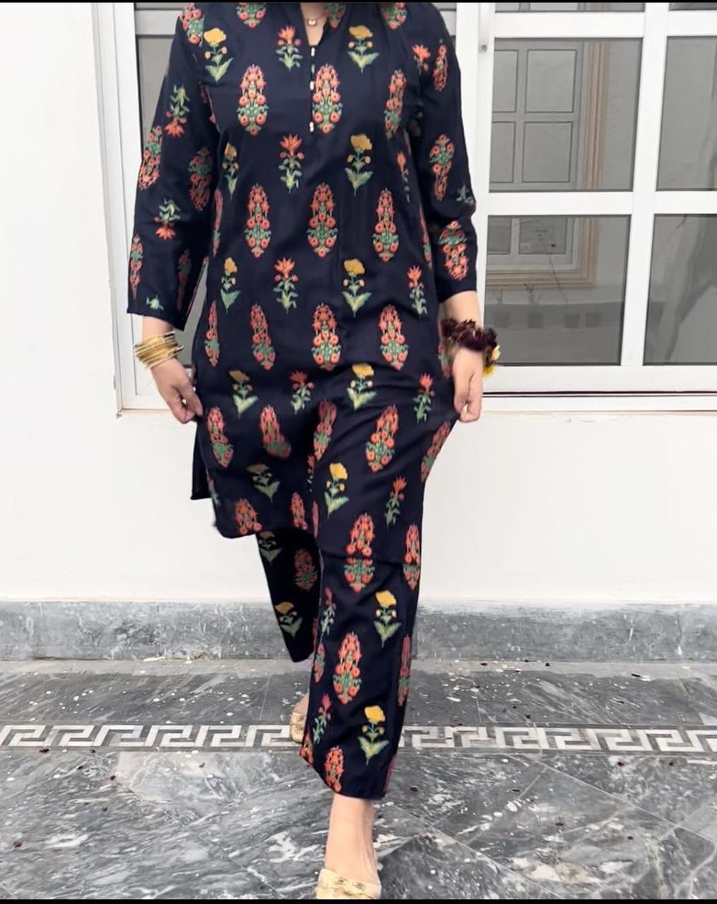 RANG RASIYA Flower Print 2pc Stitched Dress
