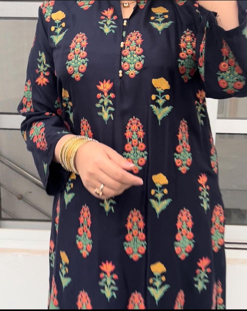 RANG RASIYA Flower Print 2pc Stitched Dress