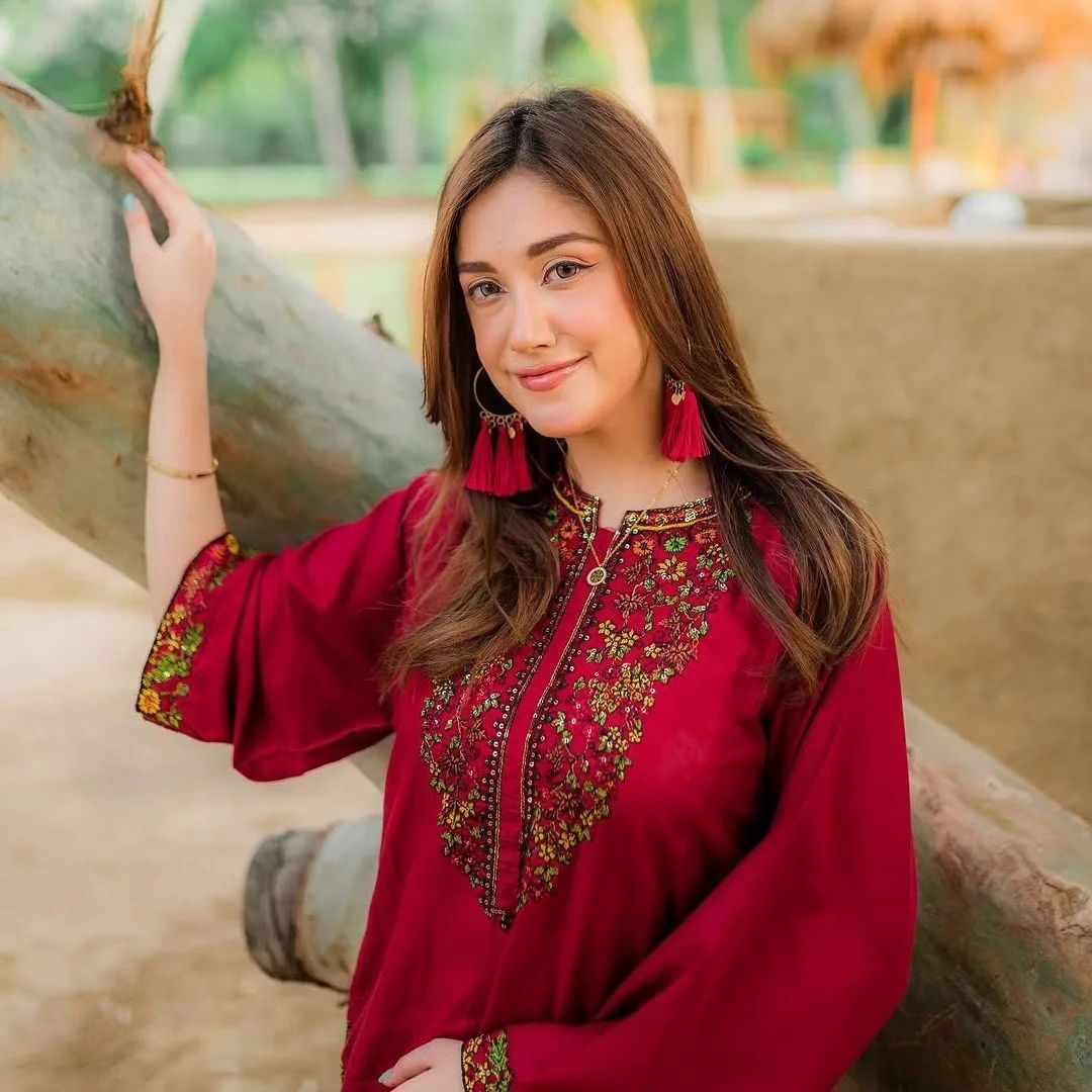 POCKET SEQUENCE Embroidered 2Pc Stitched Dress Premium Linen.