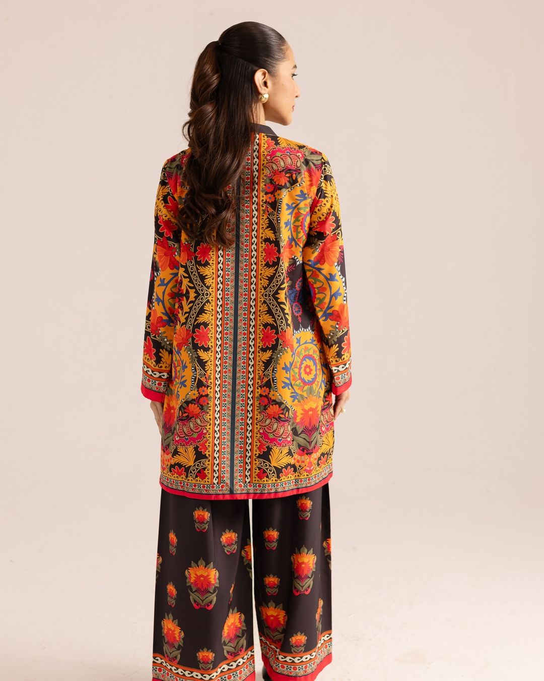 SATRANGI Digital Printed Premium Silk 2Pc Stitched Dress.