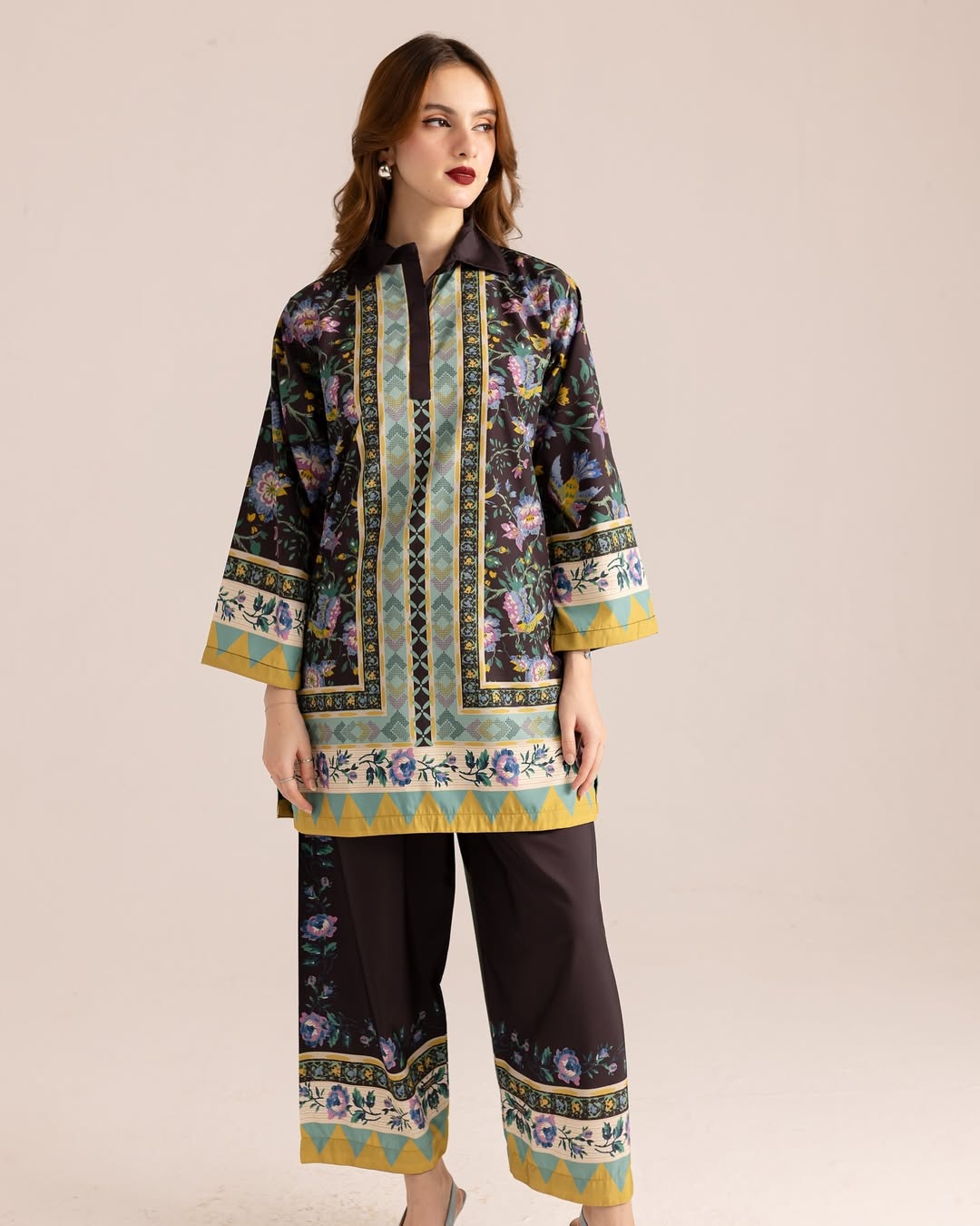 GUL-E-JAAN Digital Printed Premium Silk 2Pc Stitched Dress.
