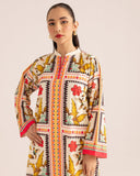 NOOR Digital Printed Premium Silk 2Pc Stitched Dress.