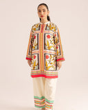 NOOR Digital Printed Premium Silk 2Pc Stitched Dress.