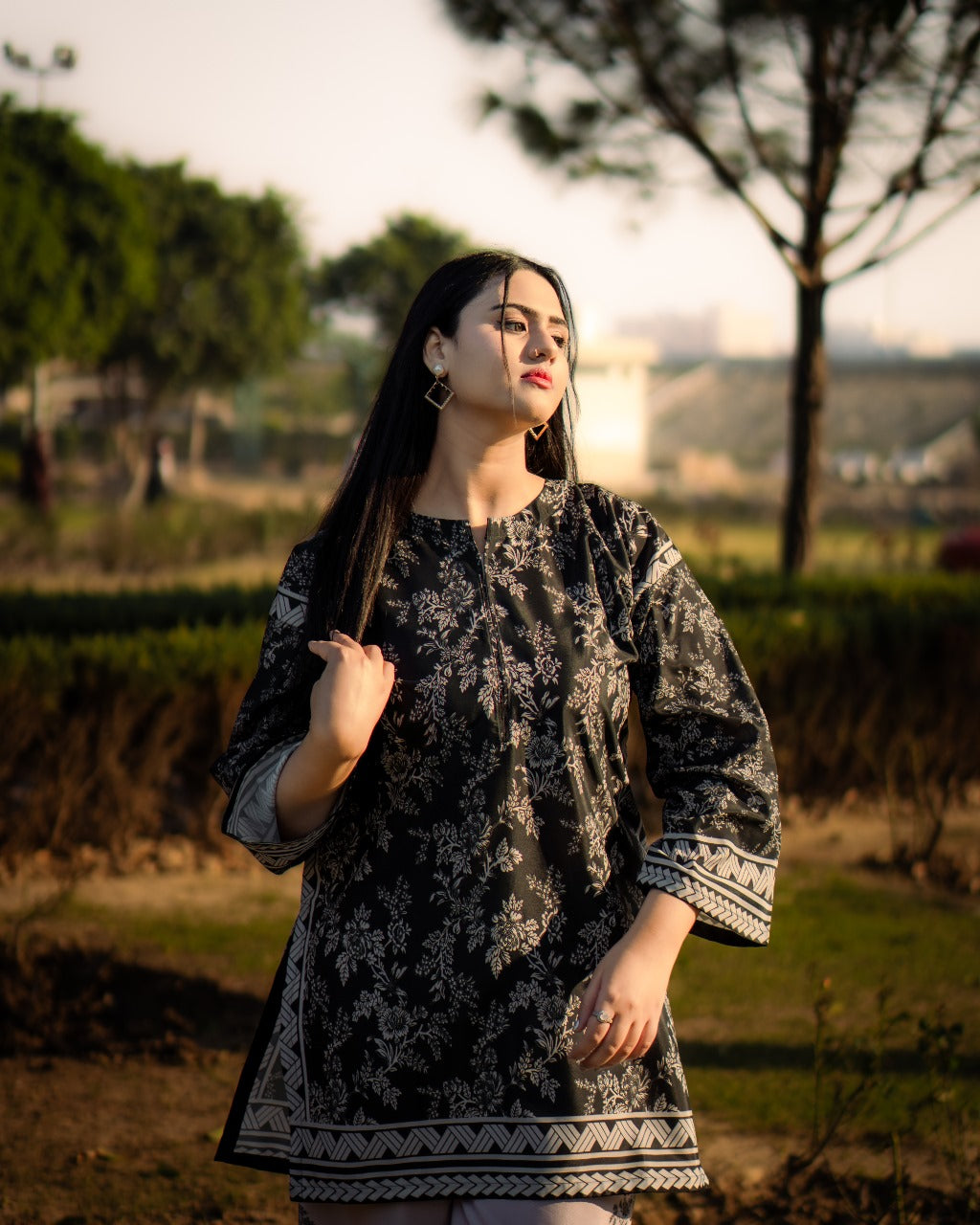 DILRUBA Co Ord Digital Print 2-Piece Stitched Dress.