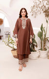CHOCOLATE BROWN EMBROIDERED 2-PIECE Dress.