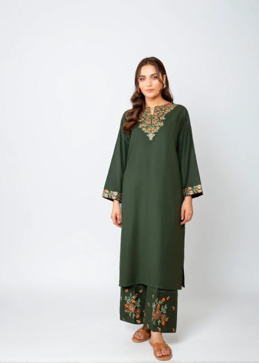 GREEN ORCHID EMBROIDERED 2-PIECE Dress.