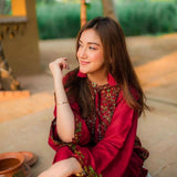 POCKET SEQUENCE Embroidered 2Pc Stitched Dress Premium Linen.