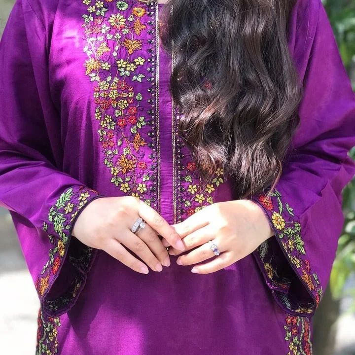 POCKET SEQUENCE Embroidered 2Pc Stitched Dress Premium Linen.