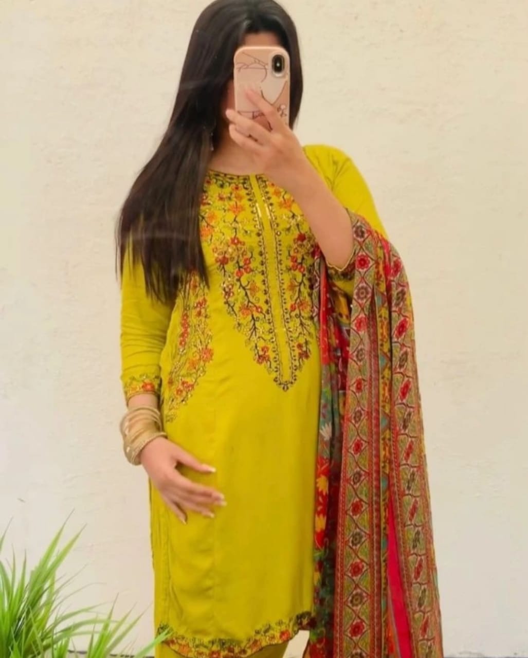 POCKET SEQUENCE Embroidered 2Pc Stitched Dress Premium Linen.