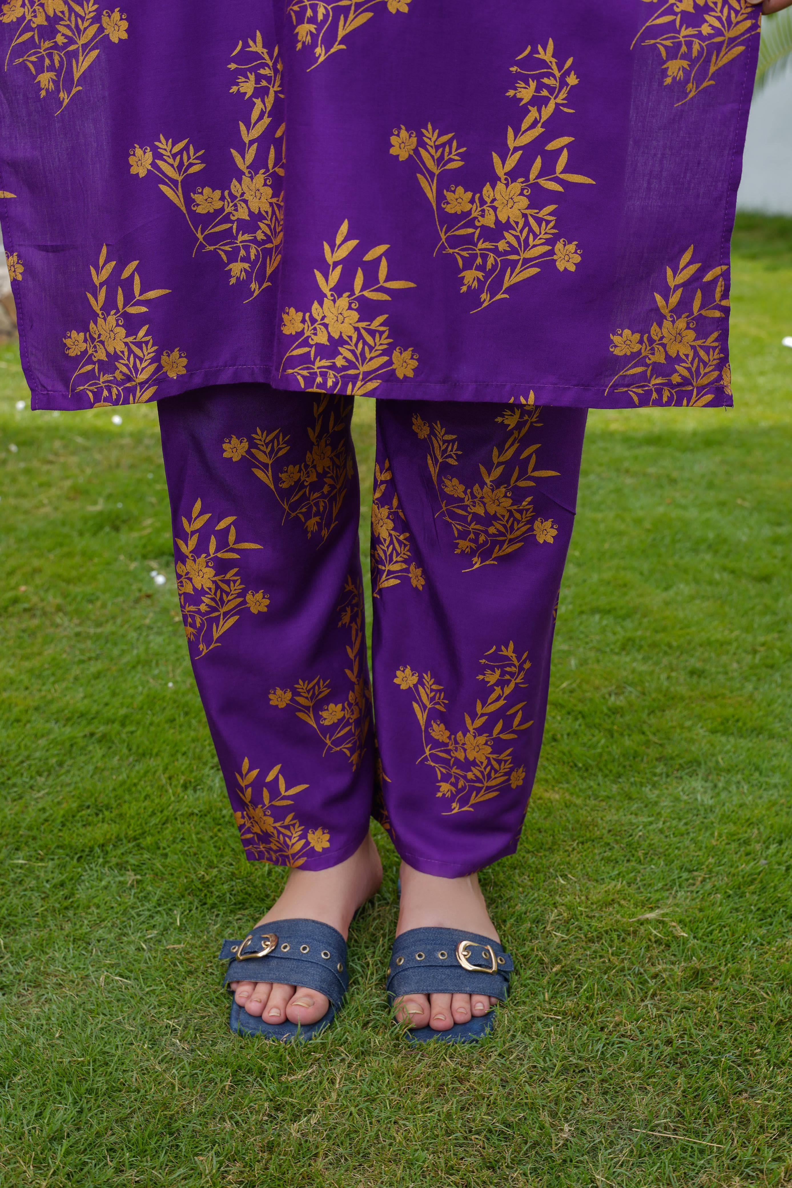 Camellia Printed Stitched 2 Piece Suit Co-Ords