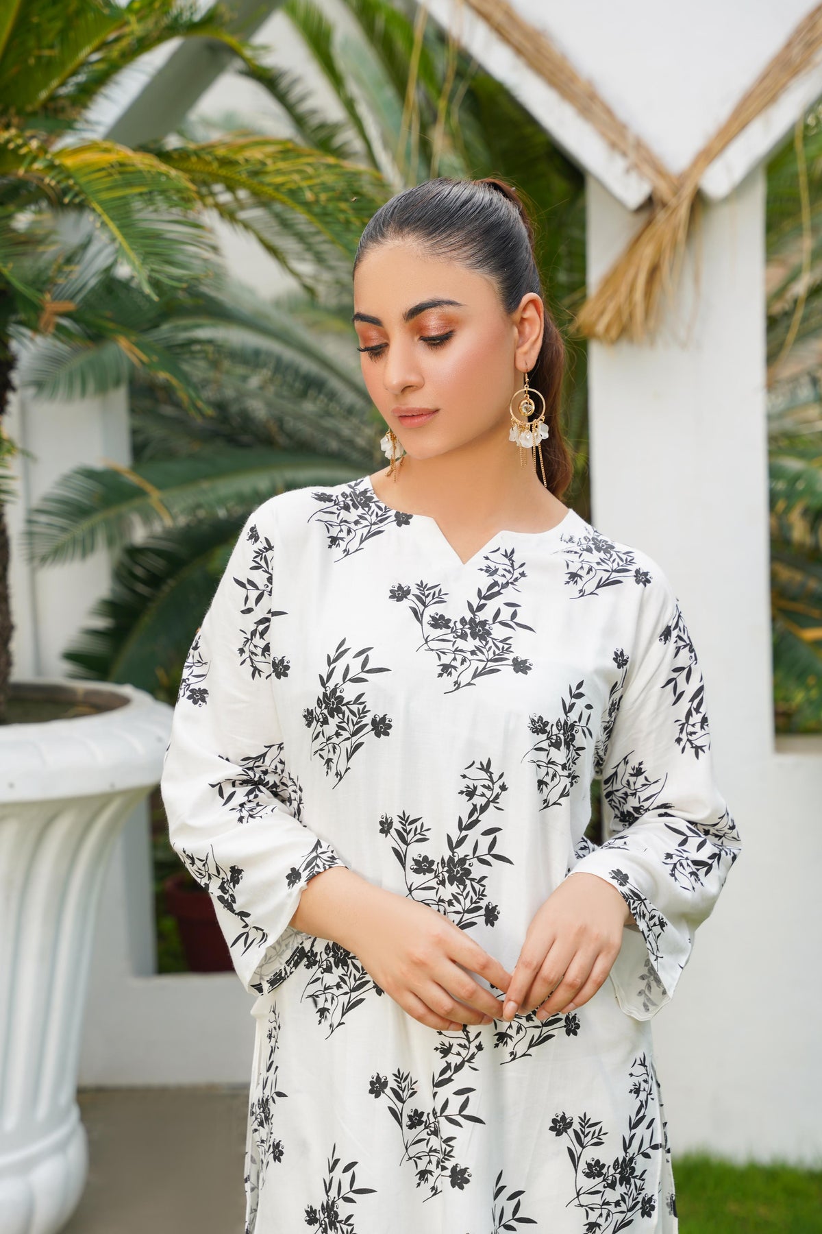 Camellia Printed Stitched 2 Piece Suit Co-Ords