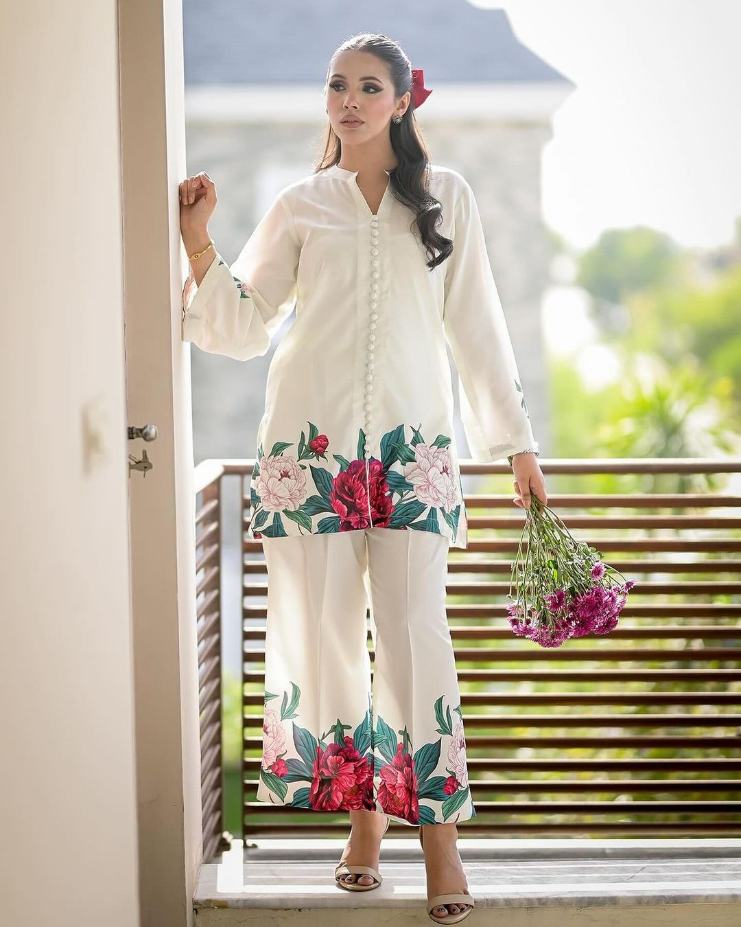 VERONICA Digital Printed Premium Silk 2Pc Stitched Dress.