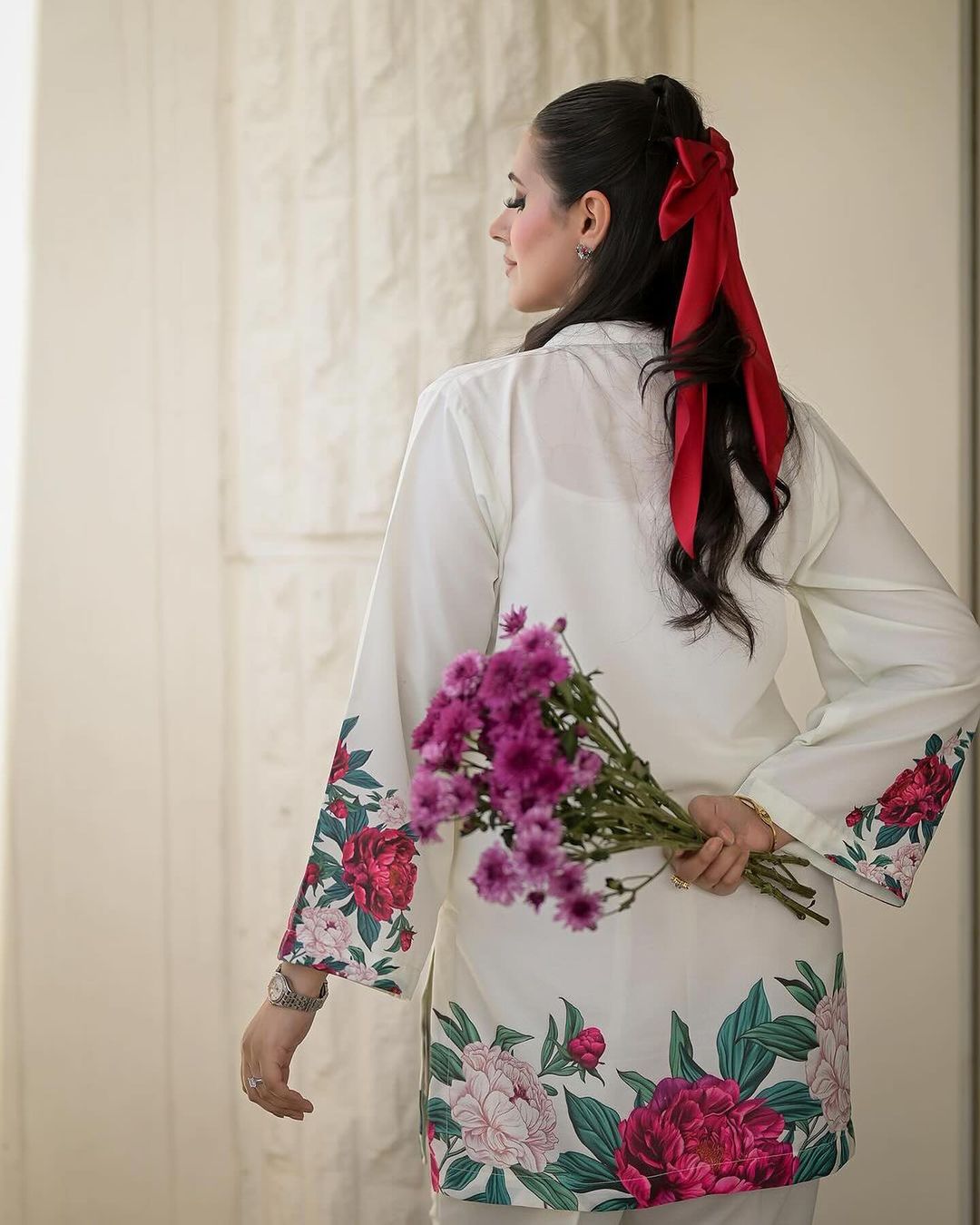 VERONICA Digital Printed Premium Silk 2Pc Stitched Dress.