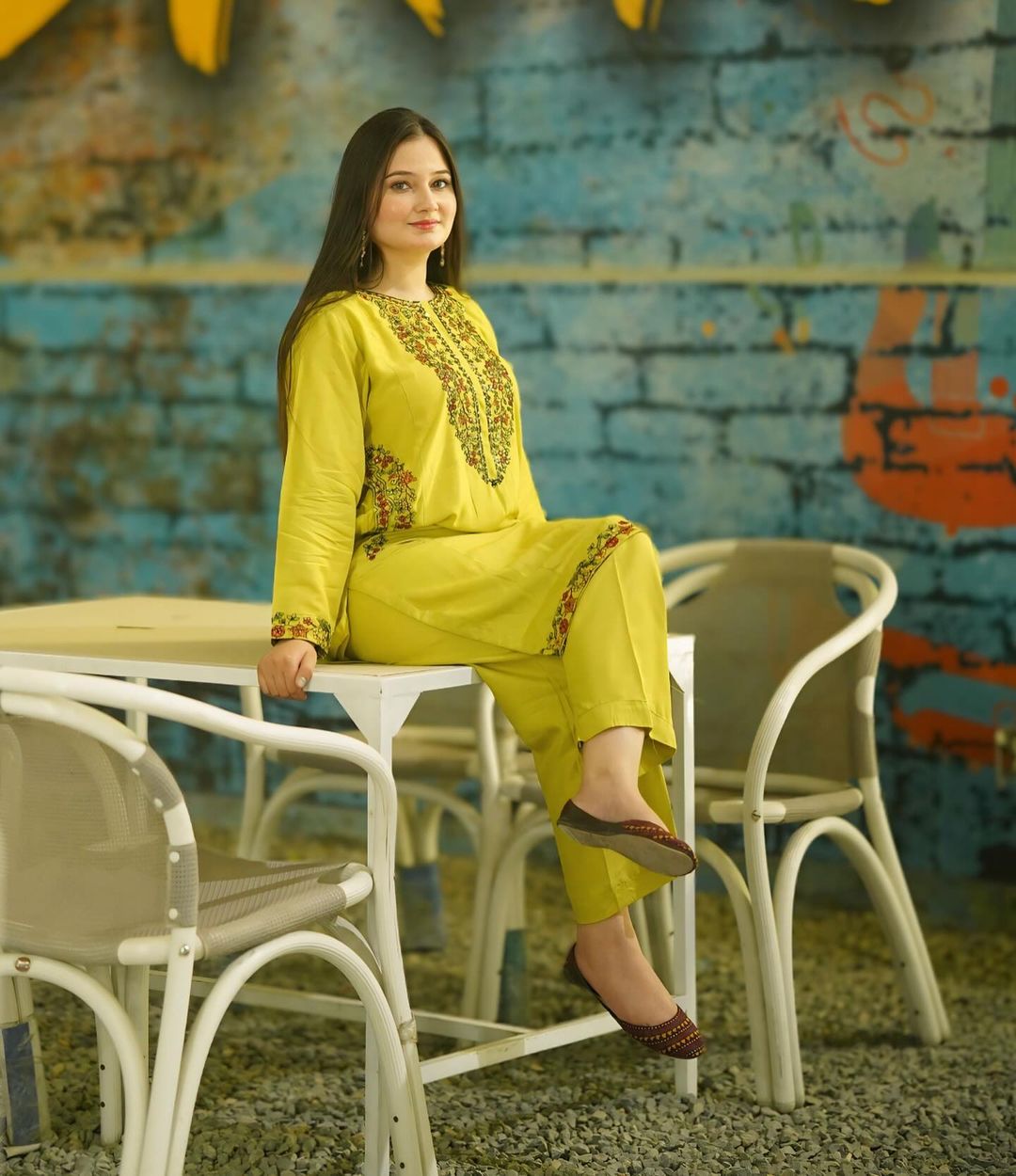 POCKET SEQUENCE Embroidered 2Pc Stitched Dress Premium Linen.
