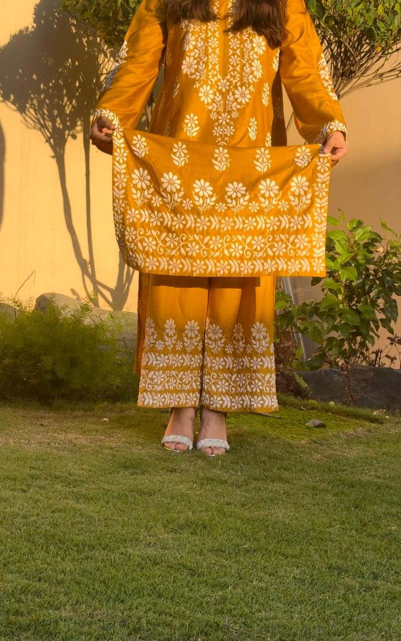 Indian Chikankari Embossed 2Pc