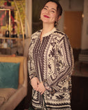 HANIA Digital Printed Premium Silk 2Pc Stitched Dress.
