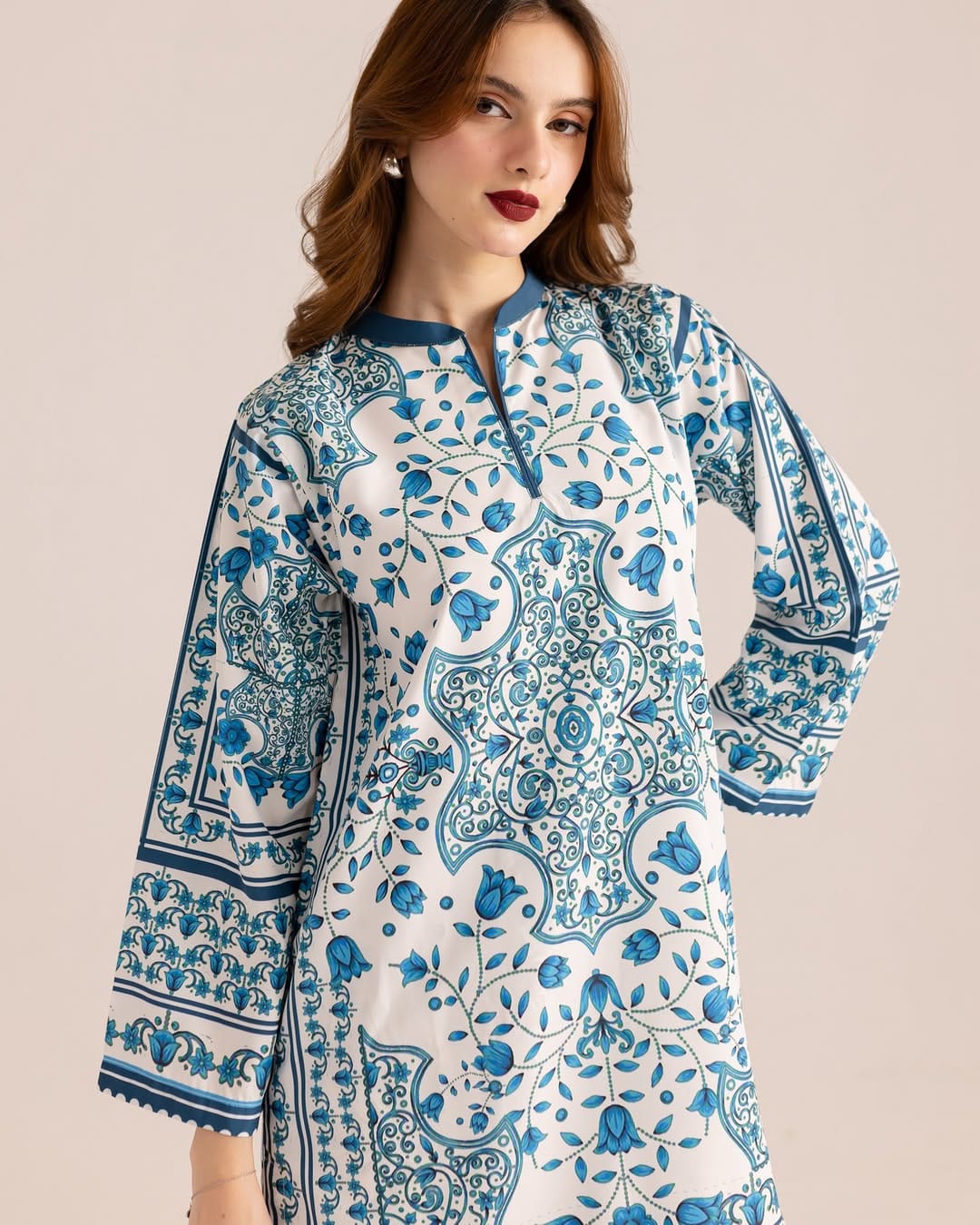 GUL-E-FARAH Digital Printed Premium Silk 2Pc Stitched Dress.
