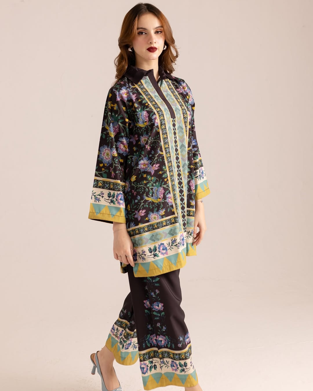 GUL-E-JAAN Digital Printed Premium Silk 2Pc Stitched Dress.