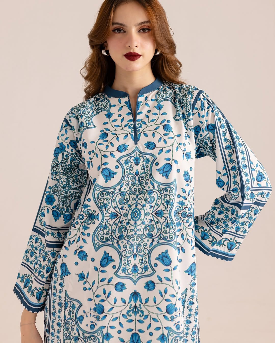 GUL-E-FARAH Digital Printed Premium Silk 2Pc Stitched Dress.