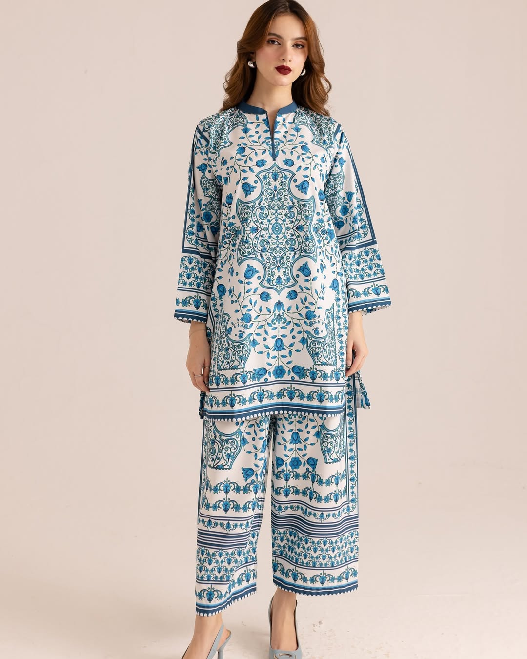 GUL-E-FARAH Digital Printed Premium Silk 2Pc Stitched Dress.