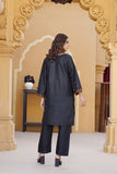 AFREEN POCKET Embroidered 2Pc Stitched Dress Premium Linen.