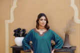 AFREEN POCKET Embroidered 2Pc Stitched Dress Premium Linen.