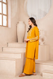 MUSTARD DUSKY BLOOM EMBROIDERED 2-PIECE Dress.