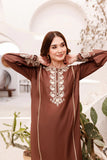 CHOCOLATE BROWN EMBROIDERED 2-PIECE Dress.