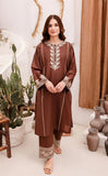 CHOCOLATE BROWN EMBROIDERED 2-PIECE Dress.
