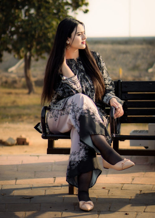 DILRUBA Co Ord Digital Print 2-Piece Stitched Dress.