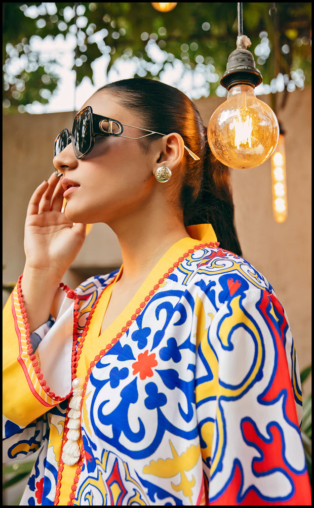 SHAMSA Digital Printed Premium Silk 2Pc Stitched Dress.