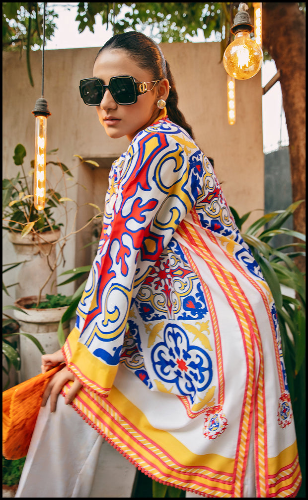 SHAMSA Digital Printed Premium Silk 2Pc Stitched Dress.