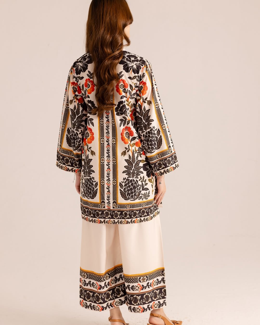 GULNAR Digital Printed Premium Silk 2Pc Stitched Dress.