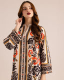 GULNAR Digital Printed Premium Silk 2Pc Stitched Dress.
