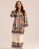 GULNAR Digital Printed Premium Silk 2Pc Stitched Dress.